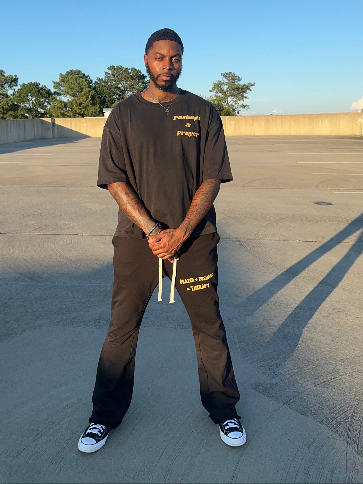 Pushups & Prayer Vintage Oversized Tee